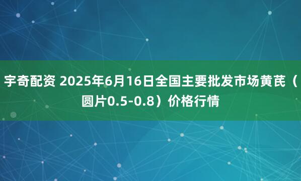 宇奇配资 2025年6月16日全国主要批发市场黄芪（圆片0.5-0.8）价格行情