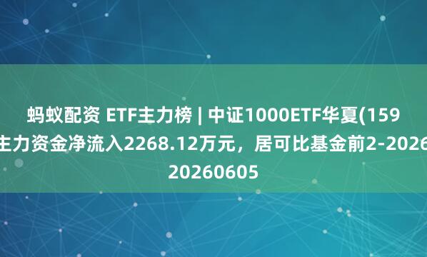 蚂蚁配资 ETF主力榜 | 中证1000ETF华夏(159845)主力资金净流入2268.12万元，居可比基金前2-20260605